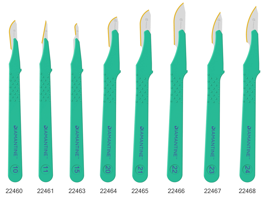 SCALPELS DISPOSABLE DIAMANTINE WITH STAINLESS STEEL BLADE no. 22 - sterile