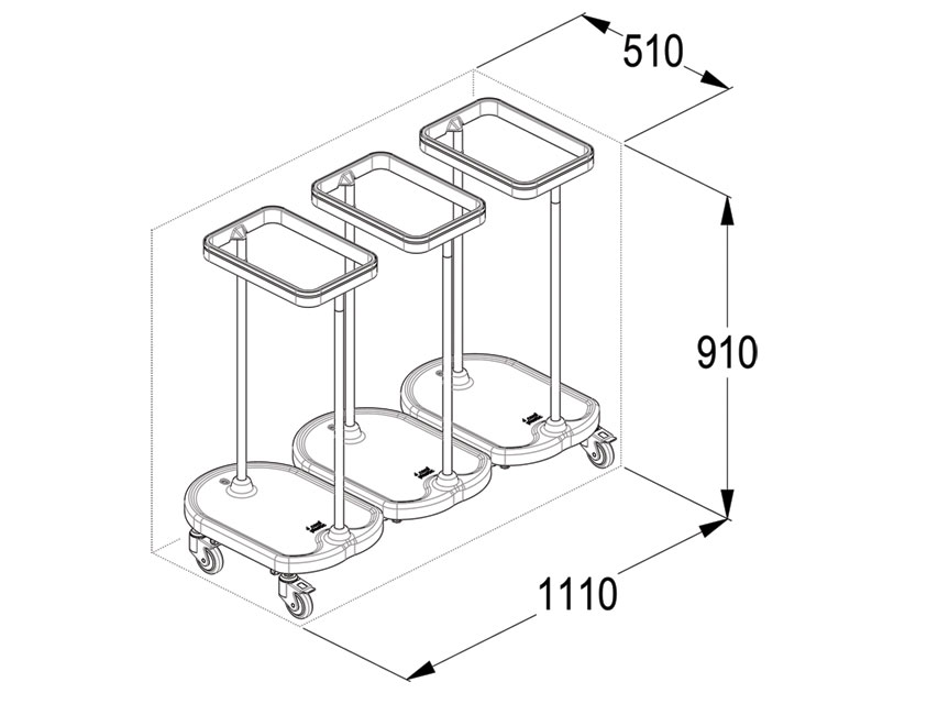CHARIOT POUR SAC à pédale - 3 sacs