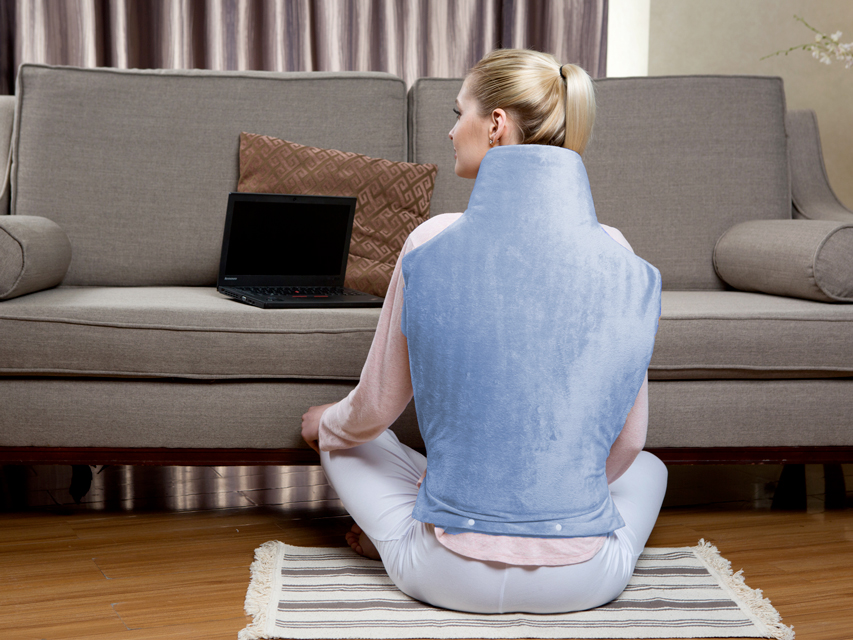 COUSSIN CHAUFFANT AVEC COUVERTURE - gris/bleu ciel