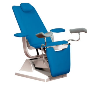 CHAIR GYNECOLOGIC GYNEX with support for roll - blue ocean métalisé