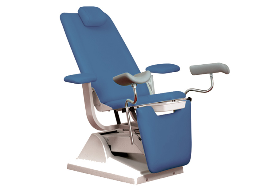 FAUTEUIL GYNÉCOLOGIQUE GYNEX avec support rouleau-bleu clair