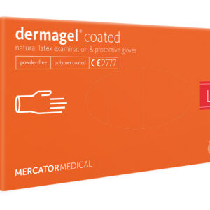 DERMAGEL LATEX GLOVES - POWDERLESS - large