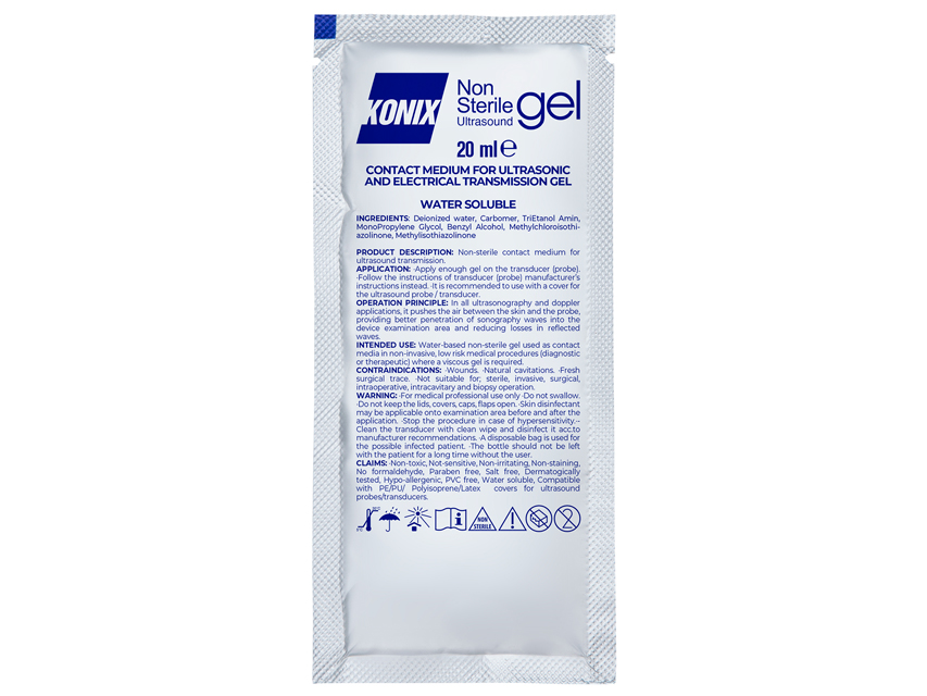 GEL FOR ULTRASOUND - bag of 20 ml - transparent