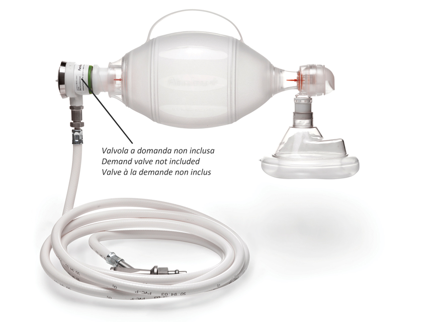 Bag and mask AMBU SPUR II adult with valve connection to the application