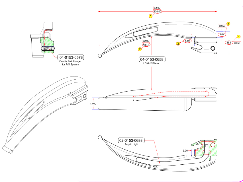 LAME F.O. Mc INTOSH À USAGE UNIQUE N° 3 - adultes