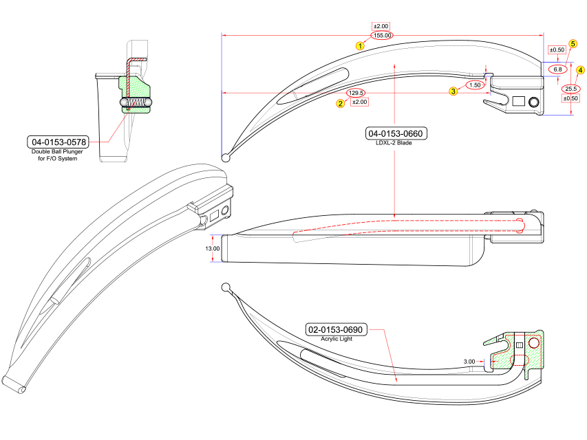 LAME F.O. Mc INTOSH À USAGE UNIQUE N° 4 - adultes large