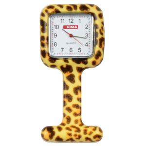 MONTRE INFIRMIÈRE EN SILICONE - carrée - léopard