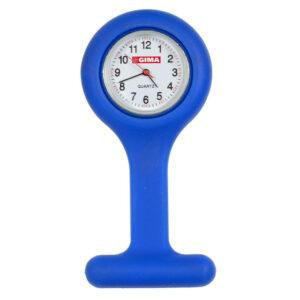 MONTRE INFIRMIÈRE EN SILICONE - ronde - bleue