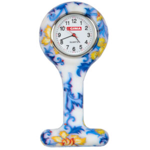 MONTRE INFIRMIÈRE EN SILICONE - ronde - feuilles