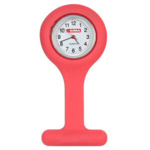 MONTRE INFIRMIÈRE EN SILICONE - ronde - rouge