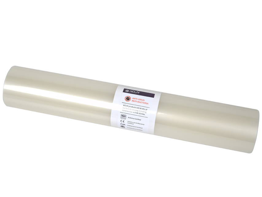 PELLICULE ANTIMICROBIENNE ADHÉSIVE 105 Mic - rouleau 5 m x 400 mm