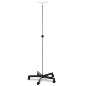 PIED À SÉRUM SUR CHARIOT 5 ROULETTES - 2 crochets - démonté