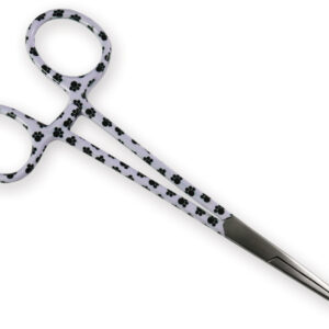 PINCES HÉMOSTATIQUES DROITES EN ACIER INOX - motif trace de pas - 16 cm