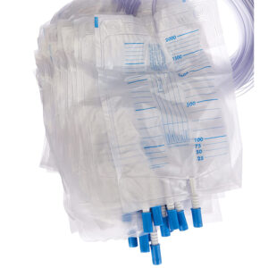 POCHE À URINE 2000cc- tube 90cm - clapet d'échapp./anti-retour