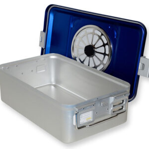 CONTAINER WITH FILTER medium, h 150 mm - blue - perforated