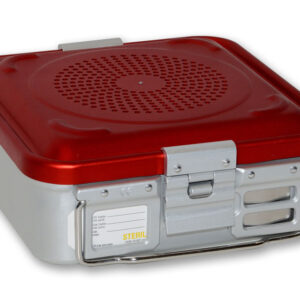 CONTAINER WITH FILTER, small h 100 mm - red