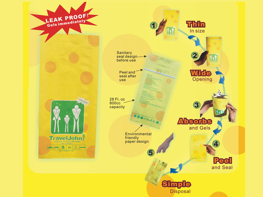 TRAVELJOHN 800cc JETABLE VOMITING BAG