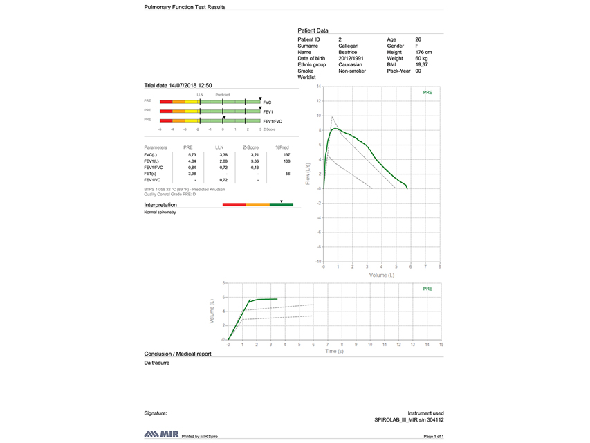 SpO2 imprimante et logiciel
