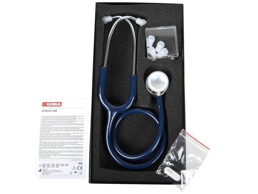 STÉTHOSCOPE DOUBLE TÊTE EVOLVE - tête brillante - Y bleu marine