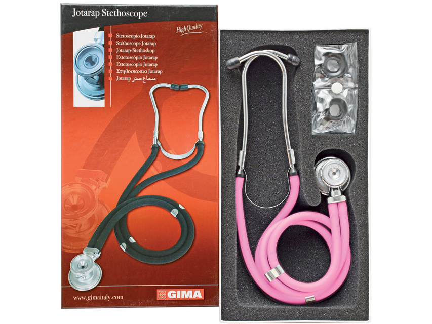 STÉTHOSCOPE JOTARAP À TÊTE DOUBLE - Y rose transparent