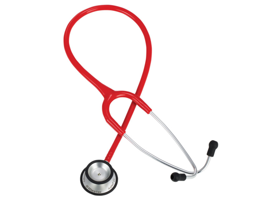 STÉTHOSCOPE RIESTER DUPLEX 2.0 EN ACIER INOX - adulte - rouge