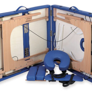 TABLE DE MASSAGE EN BOIS À 3 SECTIONS - bleue