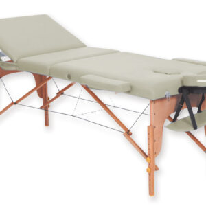 TABLE DE MASSAGE EN BOIS À 3 SECTIONS - crème