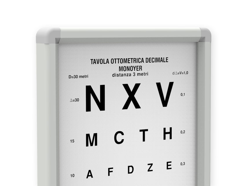 TABLEAU OPTOMÉTRIQUE "MONOYER" - 3 m - non lumineux