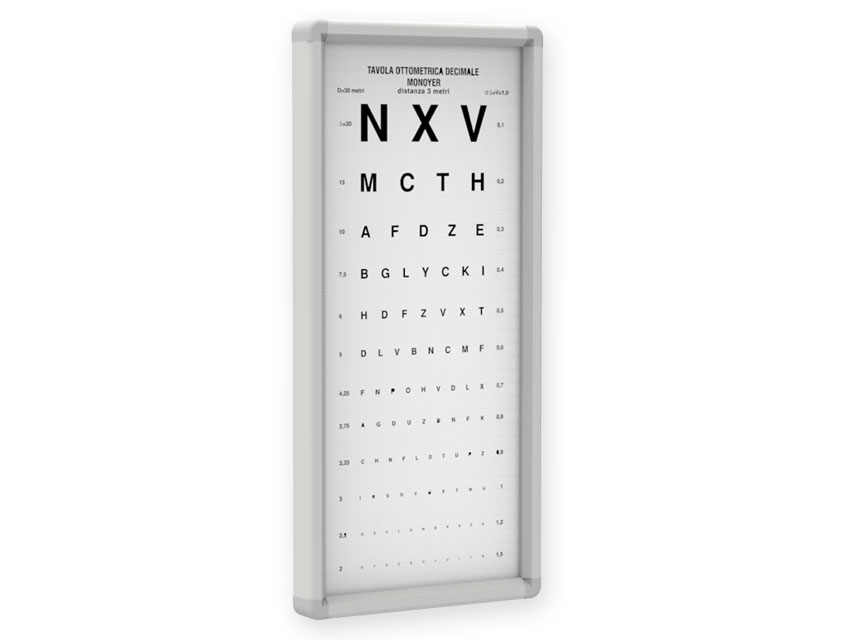 TABLEAU OPTOMÉTRIQUE "MONOYER" - 3 m - non lumineux