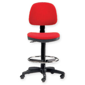 TABOURET avec dossier et anneau- rouge