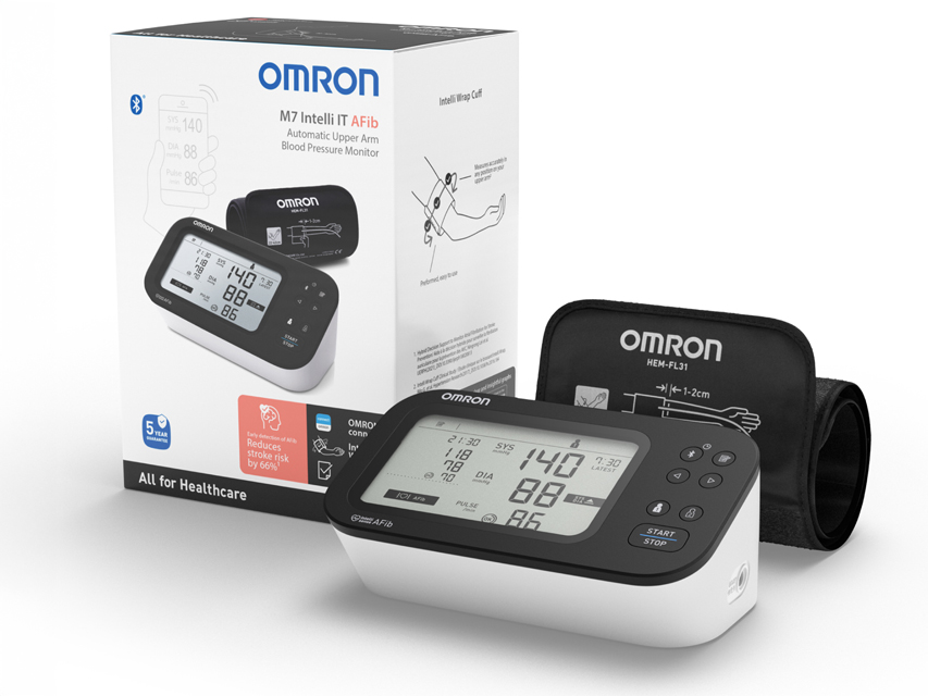 DIGITAL BLOOD PRESSURE MONITOR OMRON M7 INTELLI IT AFIB HEM-7380T1-EBK