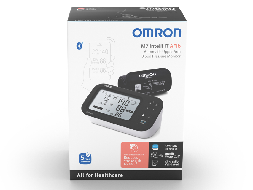 DIGITAL BLOOD PRESSURE MONITOR OMRON M7 INTELLI IT AFIB HEM-7380T1-EBK