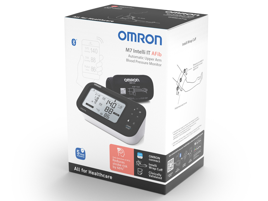 DIGITAL BLOOD PRESSURE MONITOR OMRON M7 INTELLI IT AFIB HEM-7380T1-EBK