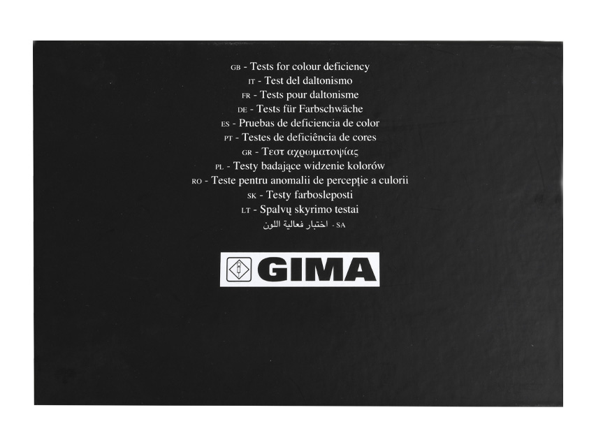 GIMA TEST FOR HUE DEFICIENCIES - 15 sheets - adult - new issues