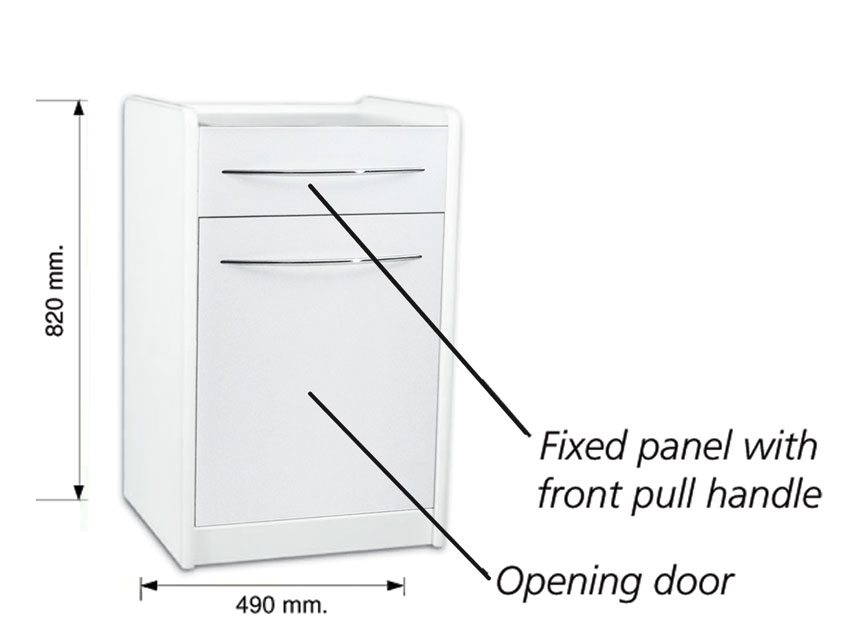 UNITÉ MOBILE GE4LP sous lave-mains 49 cm - blanche