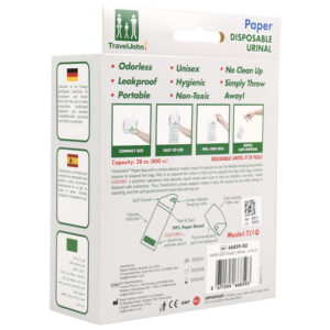 URINOIR JETABLE EN PAPIER TRAVELJOHN 800cc