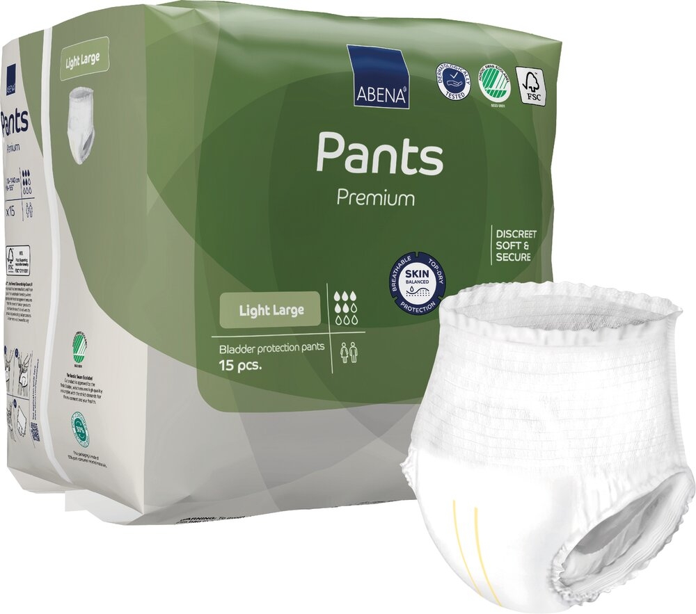 ABENA Pants Premium Light L - 5 gouttes L 6 sachets de 15