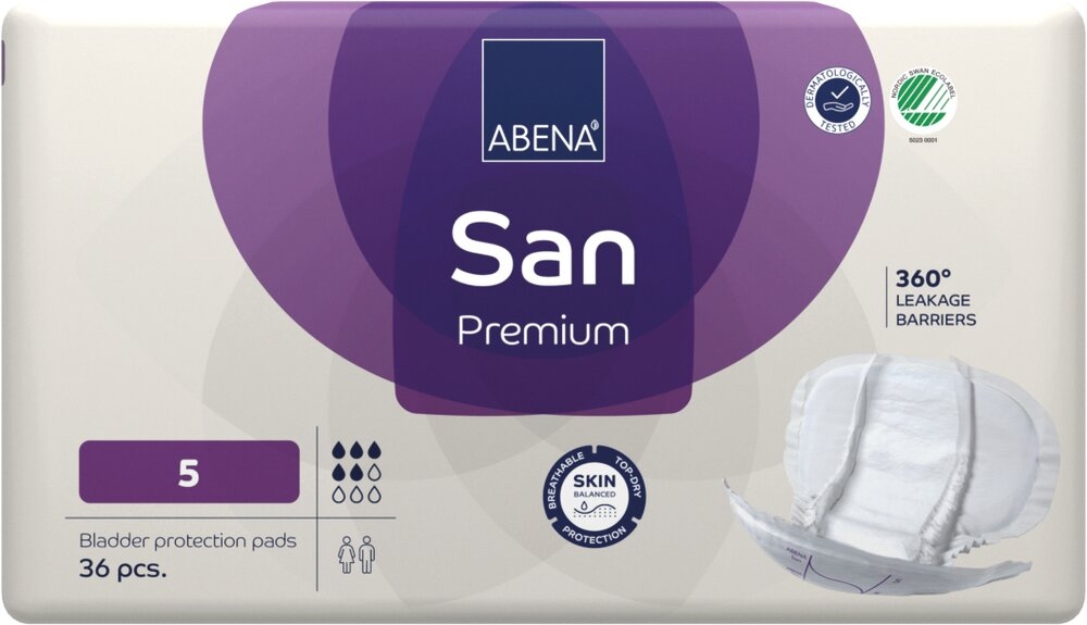 ABENA San Premium 5 gouttes L. 54 x l. 28 cm 4 sachets de 36