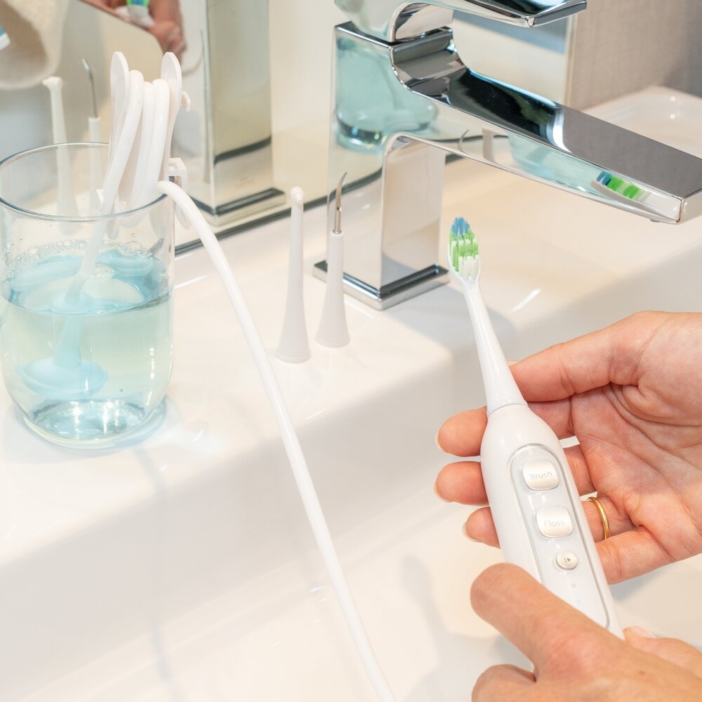 Brosse à Dents 3 en 1 avec Jet Interdentaire et Tête de Détartrage – Image 3