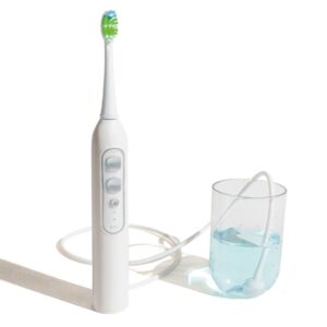 Brosse à Dents 3 en 1 avec Jet Interdentaire et Tête de Détartrage