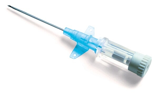 Cathéter Surflo™ BLEU FONCÉ W à ailettes + site d'injection : 25 x 0
