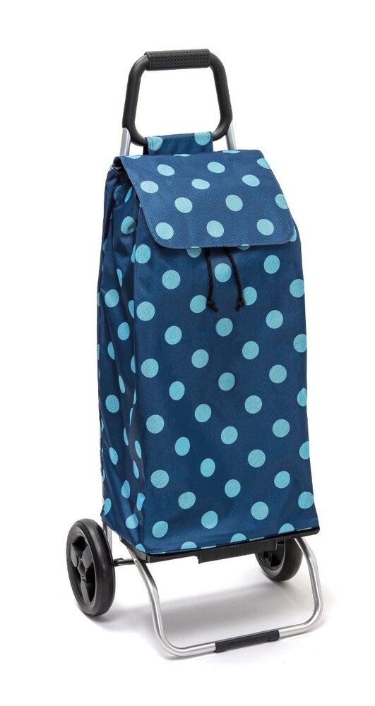 Chariot de Courses Carlux BLEU À POIS 2 roues L. 41 x l. 31 x H. 103 cm
