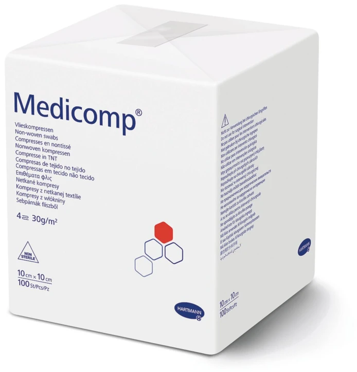Compresse en Non-Tissé Non Stérile Médicomp® L. 10 x l. 10 cm 15 sachets de 10