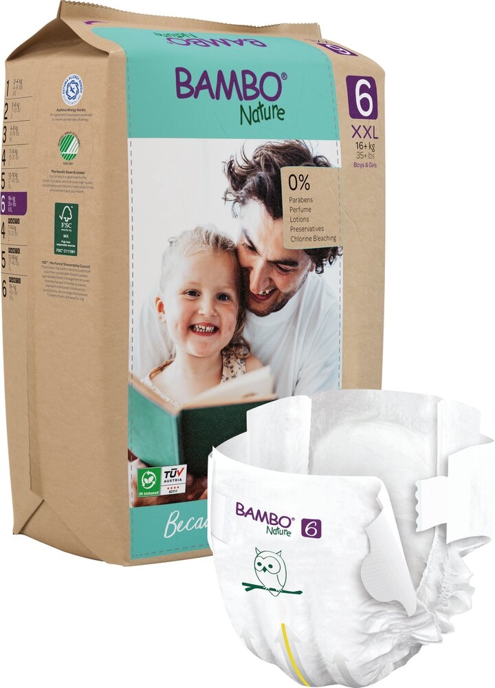 Couche Bébé Bambo® Nature 6 (16+ kg) 6 sachets de 20