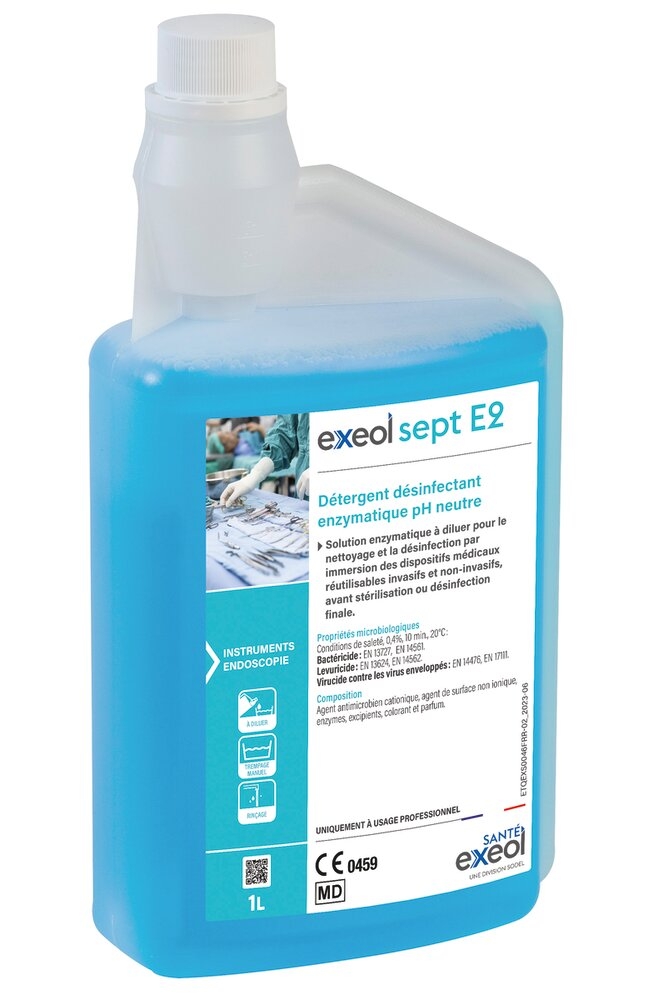 Détergent Désinfectant Enzymatique Ph Neutre EXEOL Sept E2 1 bidon doseur de 1 L