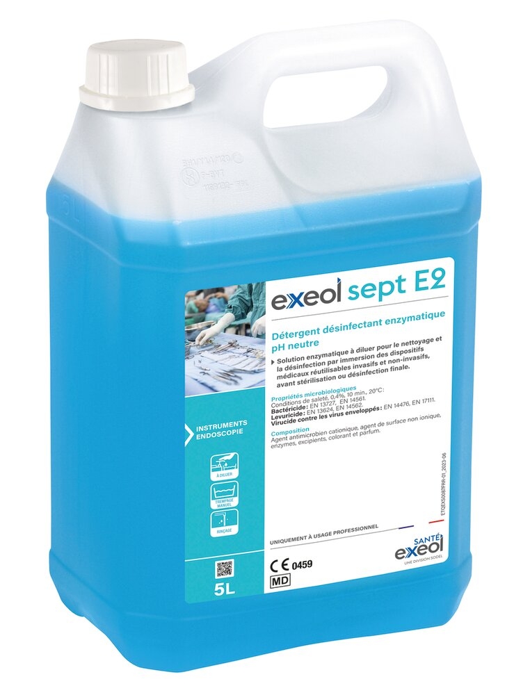 Détergent Désinfectant Enzymatique Ph Neutre EXEOL Sept E2 1 bidon de 5 L