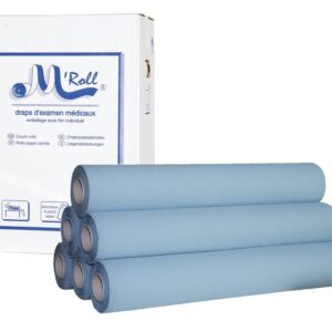 Draps d'Examen Ouaté Plastifié 40 gm² L. 70 x l. 190 cm 6 rouleaux de 30 formats