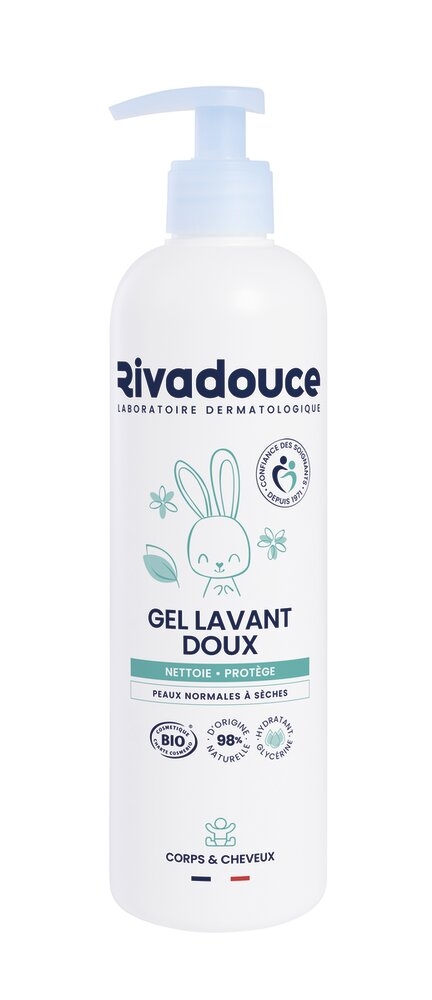 Gel Lavant Doux Bébé RIVADOUCE 1 flacon pompe de 500 ml