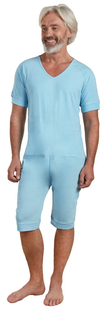 Grenouillère Mixte Manches & Jambes Courtes CIEL UNI Jersey - Col en V 6 - 3XL
