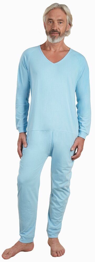 Grenouillère Mixte Manches & Jambes Longues CIEL UNI Jersey - Col en V 6 - 3XL